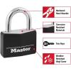 Master Lock Black Covered Aluminum Padlock, Gym Locker Lock with Key for Indoor or Outdoor Use with Vinyl Weather Resistant Cover, 141D(Black)