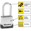 Master Lock Silver Outdoor Combination Lock, Heavy Duty Weather Resistant Padlock with Resettable Code and Cut Resistant Boron Carbide Shackle for Outdoor Use, M176XDLH(4 Pack)