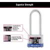 Master Lock Silver Outdoor Keyed-Alike Padlocks with Keys, Extra Long Shackle Lock for Gate, Fence, Shed, or Other Equipment, 3 Pack, 1TRILJ(Silver)
