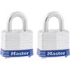 Master Lock 3T 1-9/16-Inch Wide Keyed-Alike Padlock, 9/32-Inch Shackle, 2-Pack(5.6″ x 1.6″ x 1.2″)