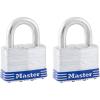Master Lock 5T Outdoor Padlock with Key, 2 Pack Keyed-Alike, Silver(2 Pack  Keyed-Alike)