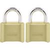 imageMaster Lock Brass Combination Padlock for Indoor and Outdoor use with Resettable Combination for Gym Locker Gate Fence or Shed Lock 175D2 Pack