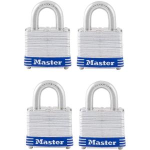 Master Lock 3T 1-9/16-Inch Wide Keyed-Alike Padlock, 9/32-Inch Shackle, 2-Pack(1-1/2 Inch)