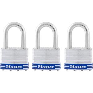 Master Lock 5DLF Outdoor Padlock with Key, 1 Pack, Silver(3 Pack  Keyed-Alike)