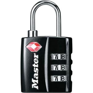Master Lock Black TSA-Approved Luggage Lock with Wide Lock Body and Thin, Durable Steel Shackle, Zipper Lock for Backpacks, Luggage, 4680DBLK(1 Pack)