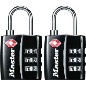 Master Lock Black TSA-Approved Luggage Lock with Wide Lock Body and Thin, Durable Steel Shackle, Zipper Lock for Backpacks, Luggage, 4680DBLK(2 Pack)