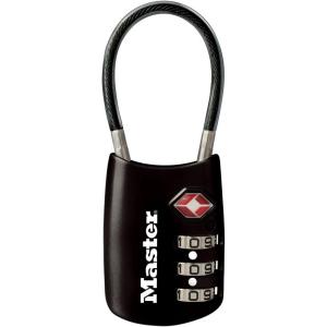 Master Lock Blue Set Your Own Combination TSA Approved Luggage Lock, Travel Zipper Padlock is Perfect for Suitcases, Bags, or Backpacks, 4688D(Black)