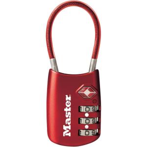 Master Lock Blue Set Your Own Combination TSA Approved Luggage Lock, Travel Zipper Padlock is Perfect for Suitcases, Bags, or Backpacks, 4688D(Red)