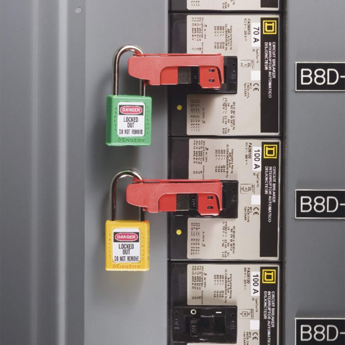 imageMaster Lock 410GRN Lockout Tagout Safety Padlock with Key Green 025 in Shackle Diameter