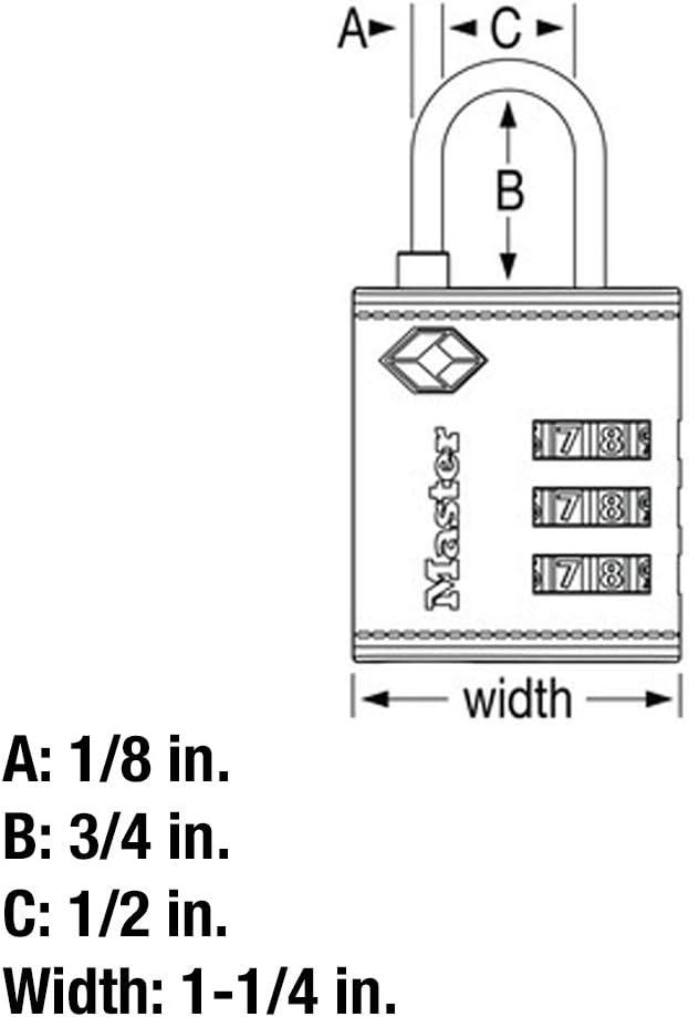 imageMaster Lock 4692D Set Your Own Combination TSA Approved Luggage Lock 114quot Colors May Vary