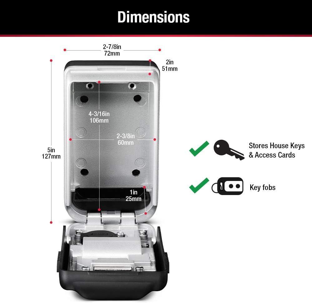 imageMaster Lock 5425D Set Your Own Combination Wall Mount Lock Box with Light Up Dials 6 Key Capacity Black