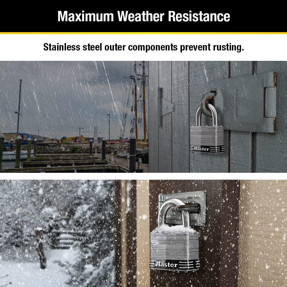 imageMaster Lock 5SST Stainless Steel Outdoor Padlock with Key 2 Pack KeyedAlike2 Pack KeyedAlike