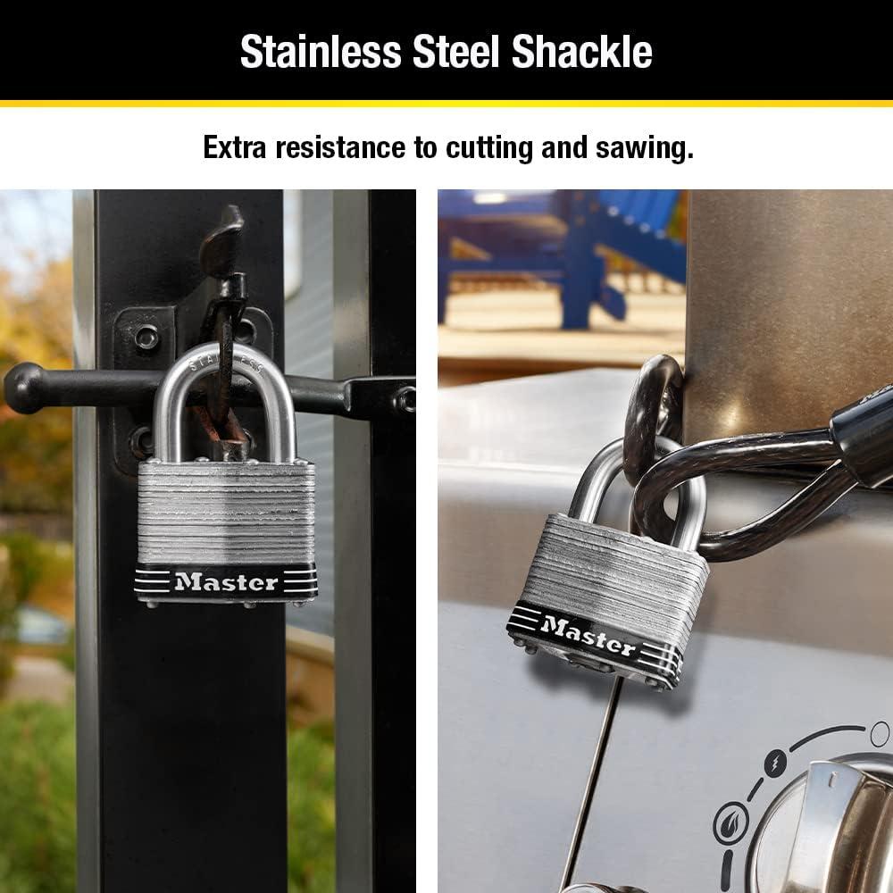 imageMaster Lock 5SST Stainless Steel Outdoor Padlock with Key 2 Pack KeyedAlike2 Pack KeyedAlike