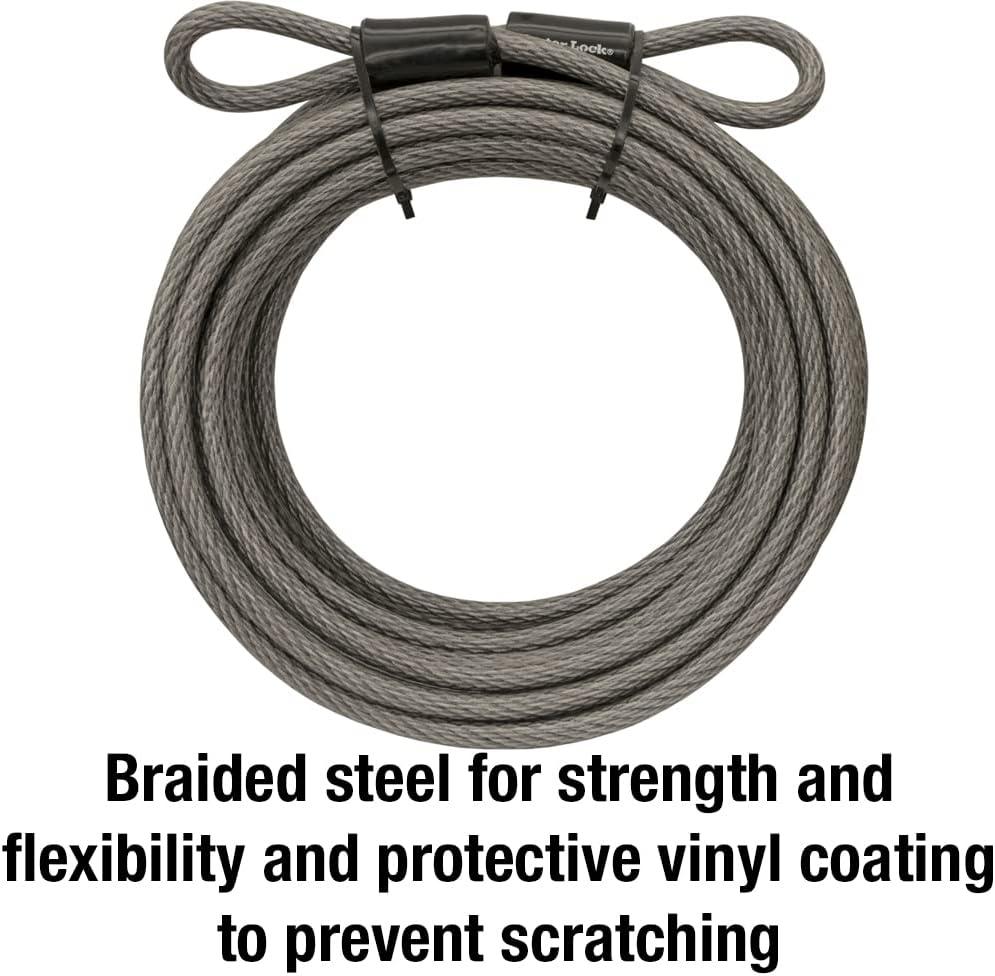 imageMaster Lock 72DPF Steel Cable with Looped Ends 15 ft Long 1 Pack Black30 ft cable