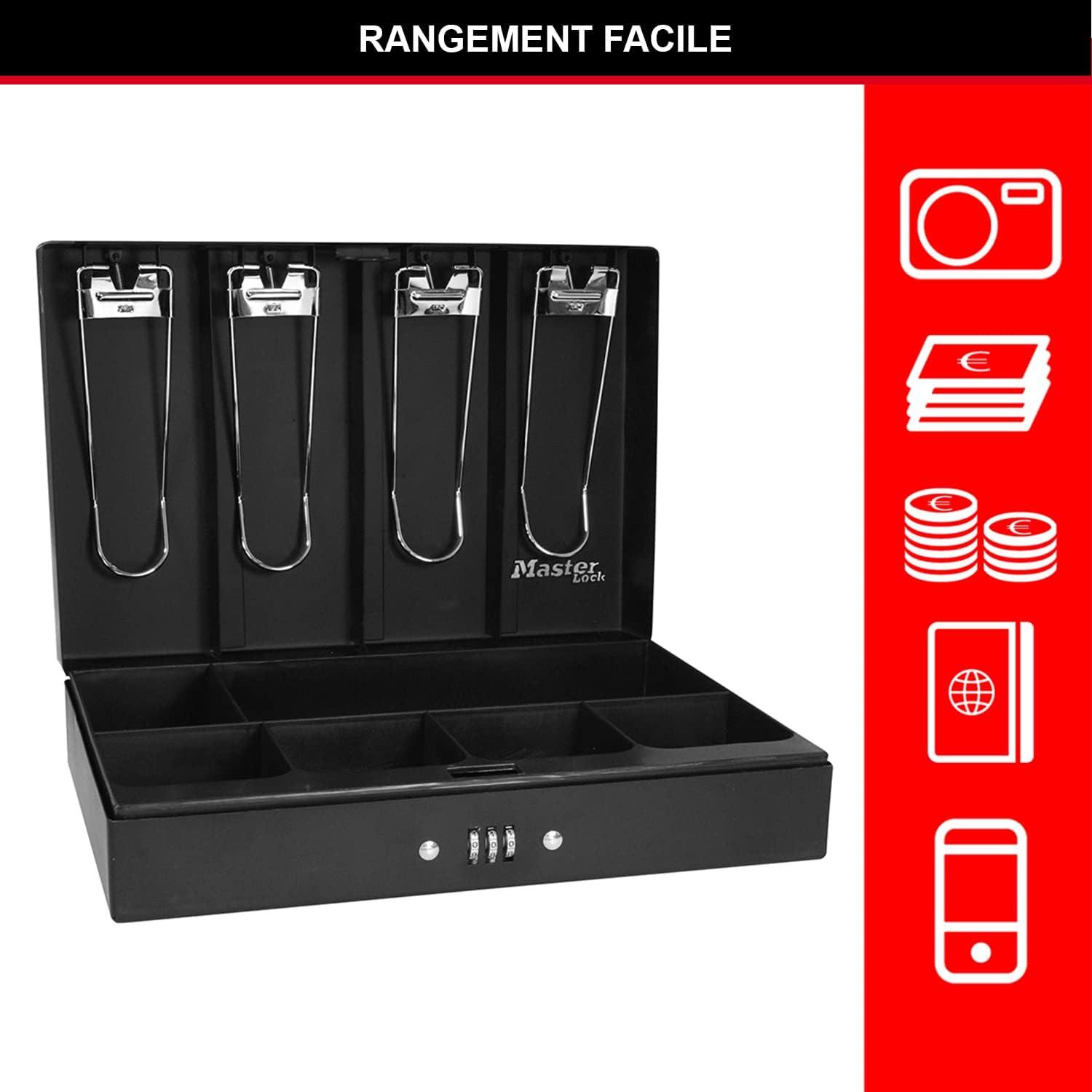 imageMaster Lock Cash Box Deluxe Locking Cash Box with Money Tray Medium 7174D