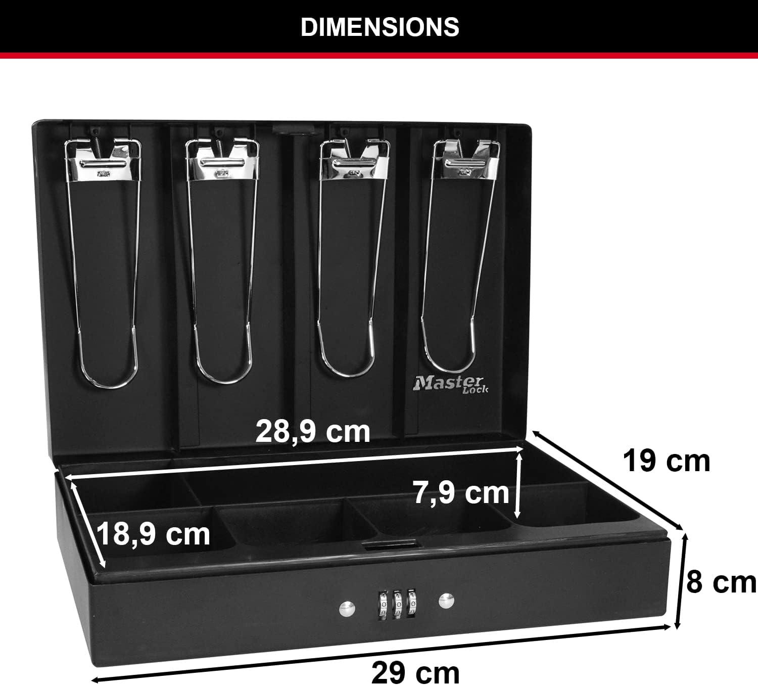 imageMaster Lock Cash Box Deluxe Locking Cash Box with Money Tray Medium 7174D