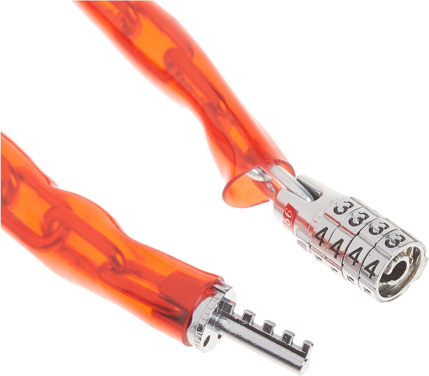 imageMaster Lock Chain Lock Standard Combination Bike Lock 4 ft Long Red 8147D