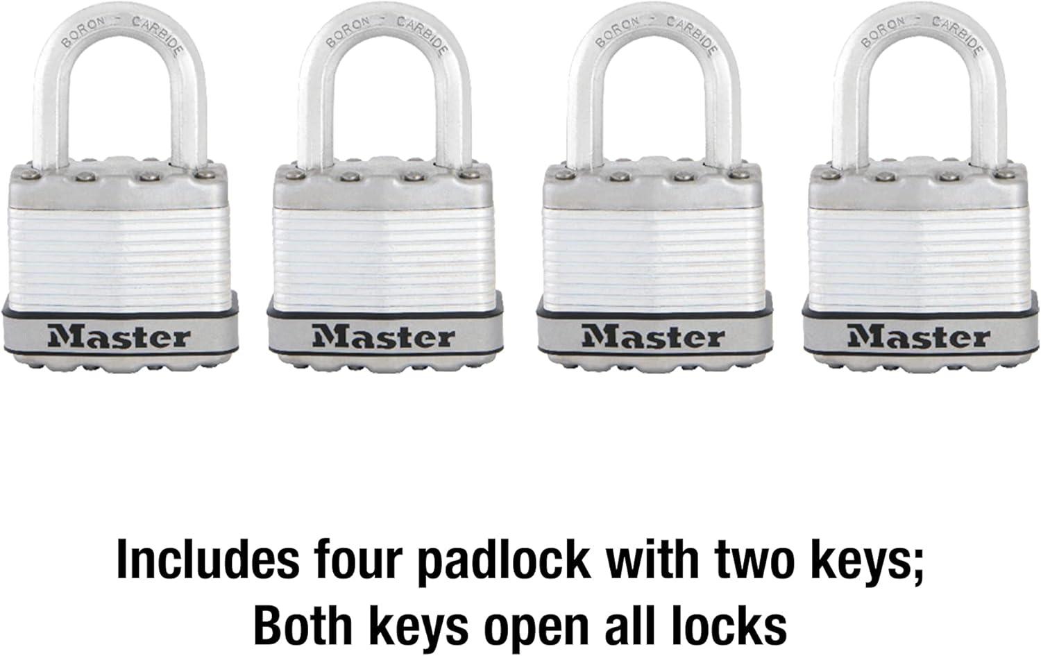 imageMaster Lock M1XT Magnum Heavy Duty Padlock with Key 2 Pack KeyedAlike4 Pack KeyedAlike