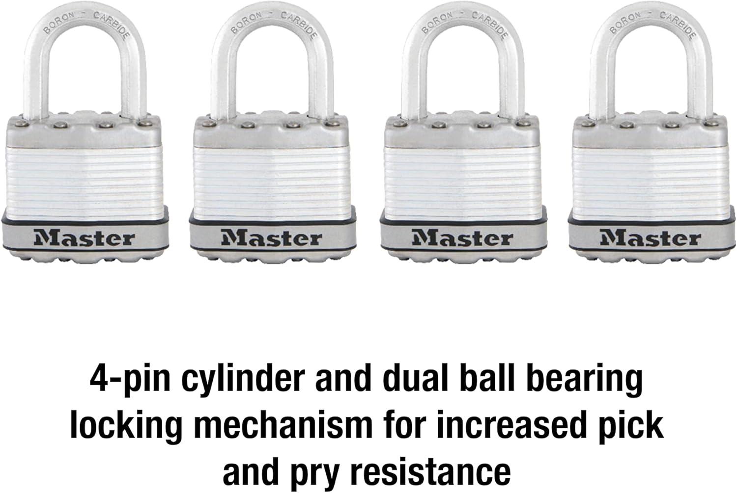 imageMaster Lock M1XT Magnum Heavy Duty Padlock with Key 2 Pack KeyedAlike4 Pack KeyedAlike