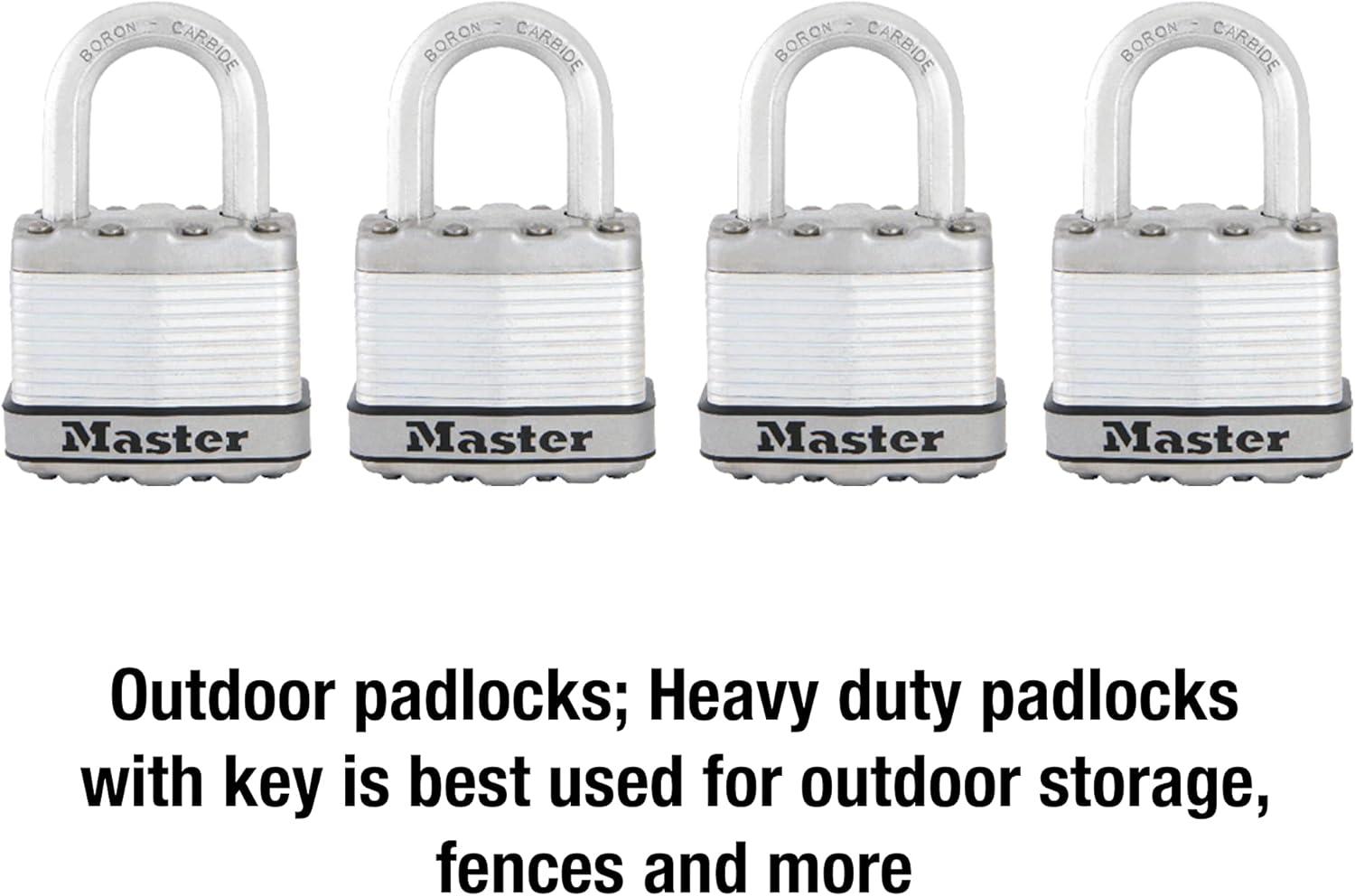 imageMaster Lock M1XT Magnum Heavy Duty Padlock with Key 2 Pack KeyedAlike4 Pack KeyedAlike