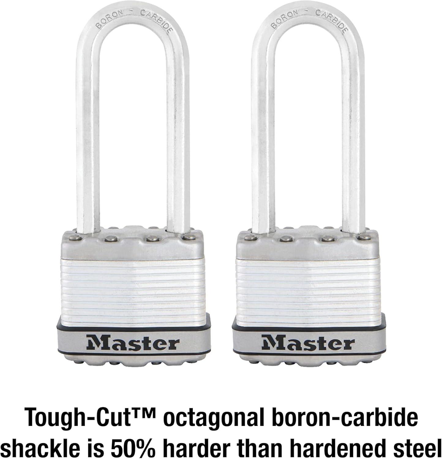 imageMaster Lock M1XTLJ Magnum Heavy Duty Padlock with Key 2 Pack KeyedAlike2 Pack KeyedAlike