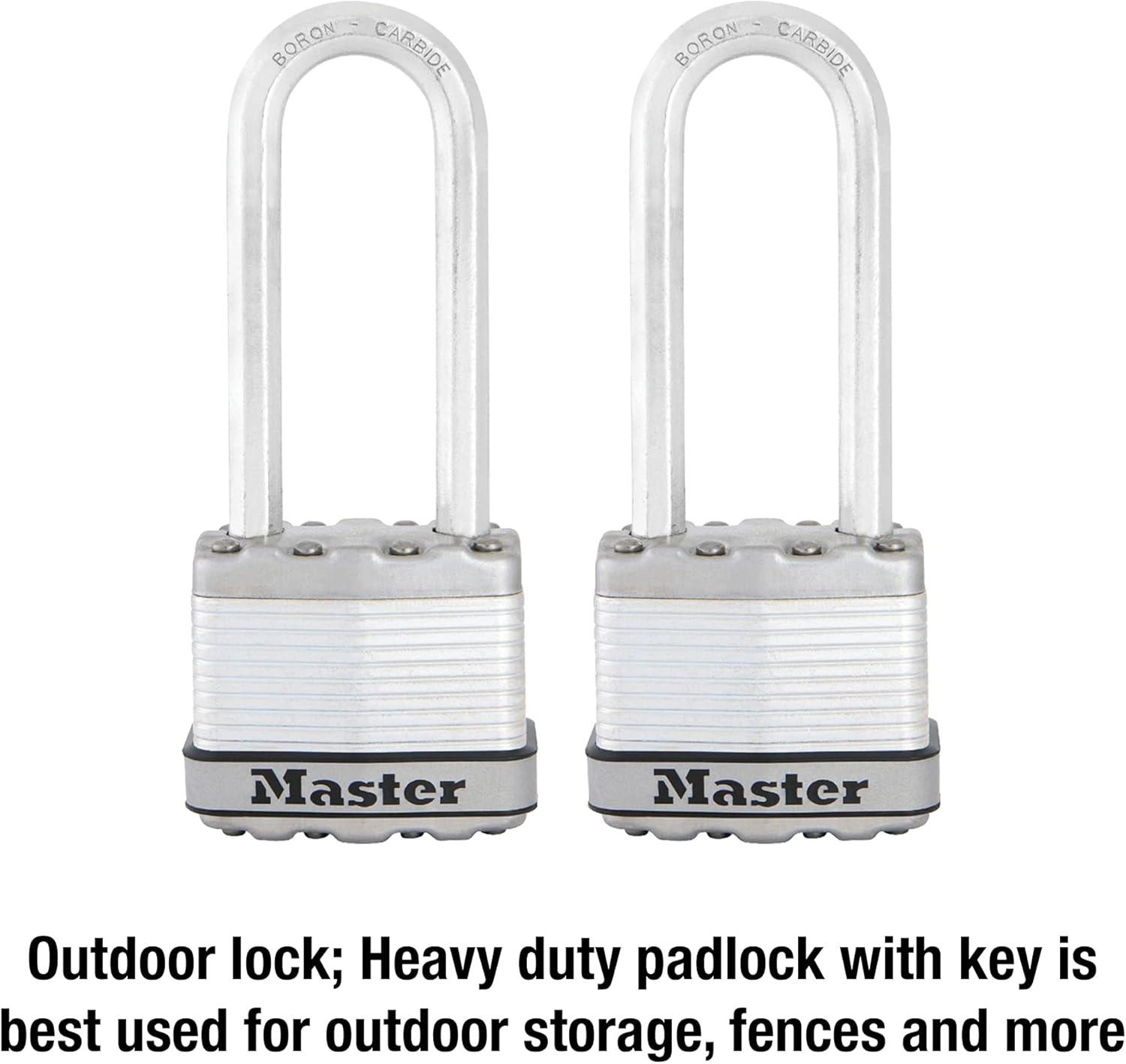 imageMaster Lock M1XTLJ Magnum Heavy Duty Padlock with Key 2 Pack KeyedAlike2 Pack KeyedAlike