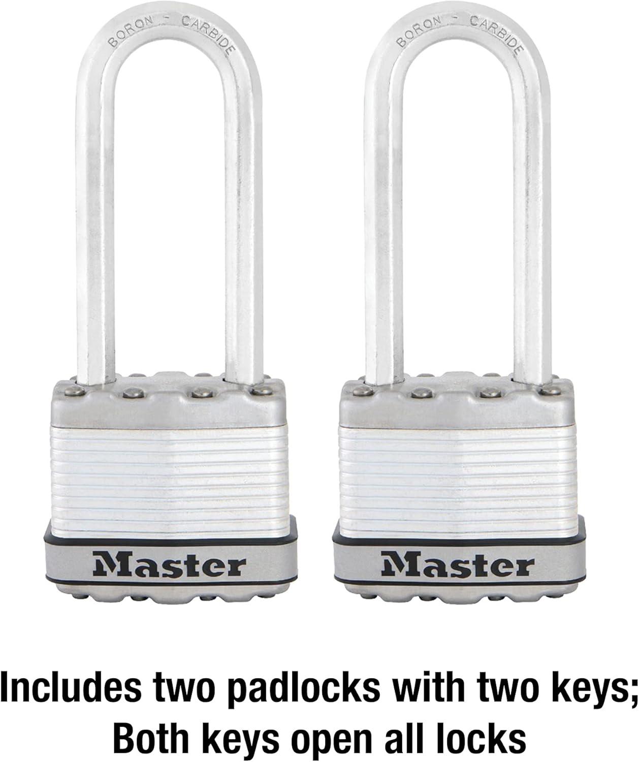 imageMaster Lock M1XTLJ Magnum Heavy Duty Padlock with Key 2 Pack KeyedAlike2 Pack KeyedAlike