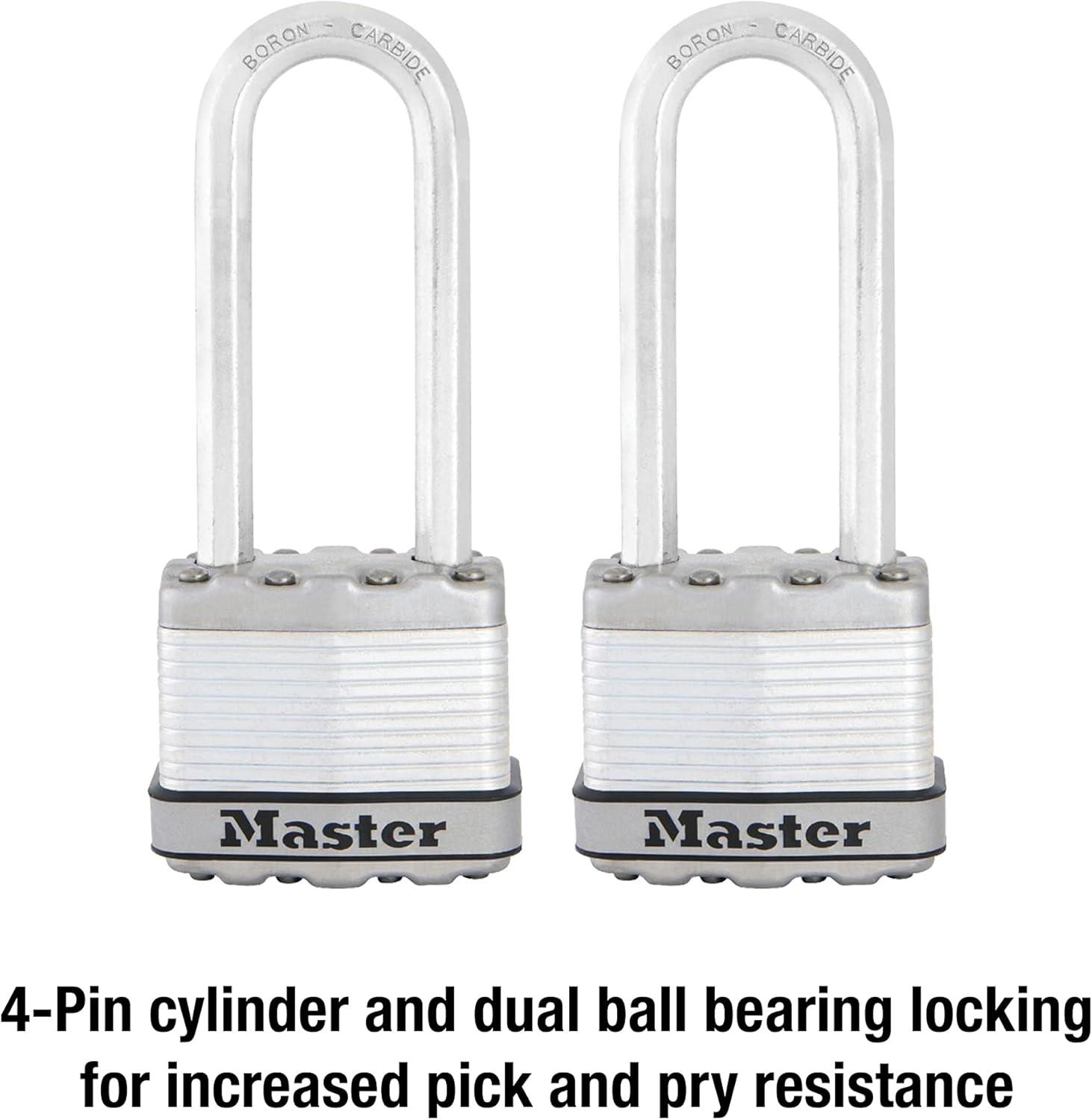 imageMaster Lock M1XTLJ Magnum Heavy Duty Padlock with Key 2 Pack KeyedAlike2 Pack KeyedAlike