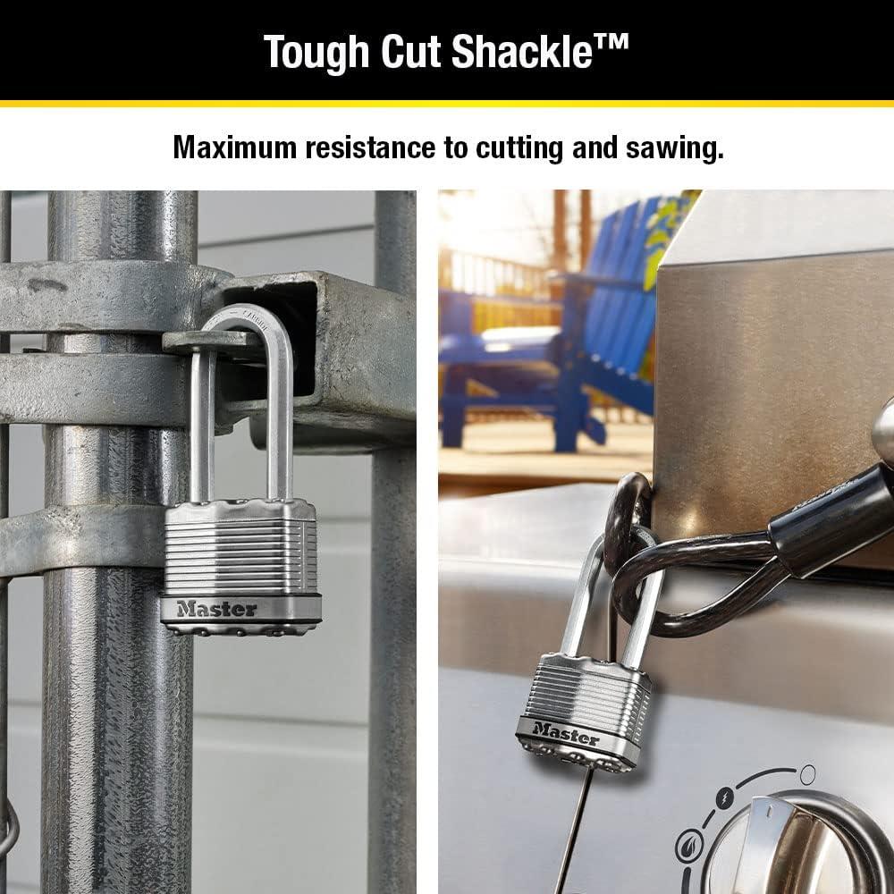 imageMaster Lock M1XTRILH Magnum Heavy Duty Padlock with Key 3 Pack KeyedAlike3 Pack KeyedAlike