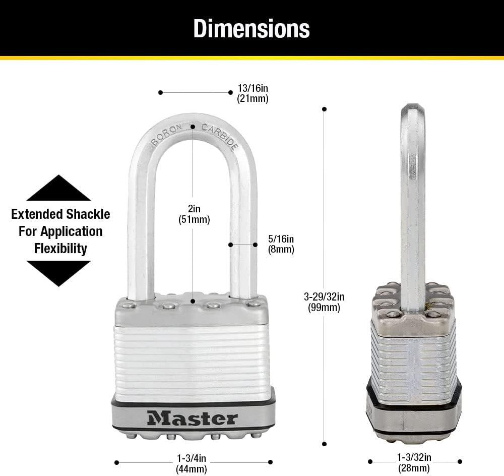 imageMaster Lock M1XTRILH Magnum Heavy Duty Padlock with Key 3 Pack KeyedAlike3 Pack KeyedAlike