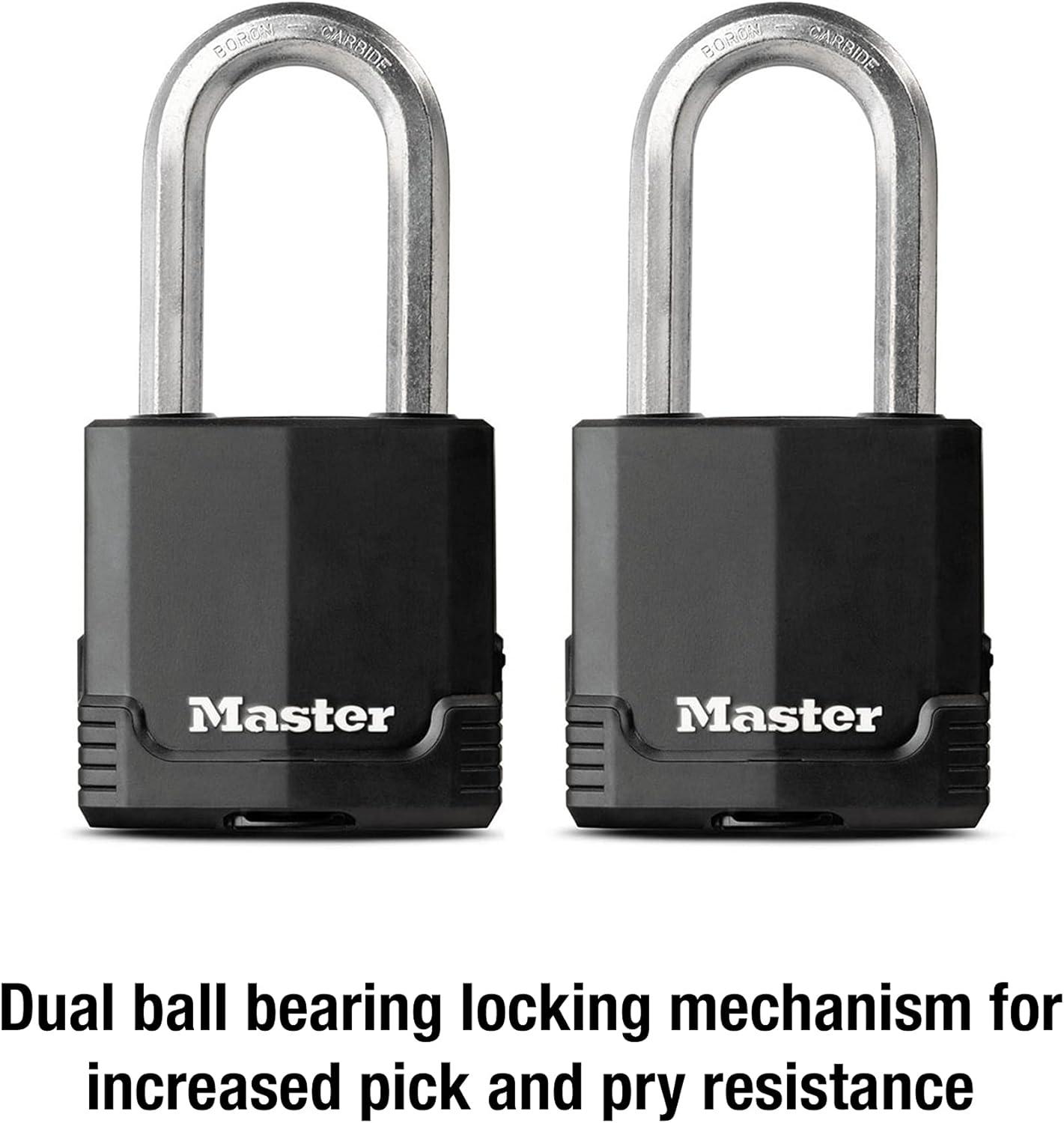imageMaster Lock M515XTLH Magnum Heavy Duty Padlock with Key 2 Pack KeyedAlike2 Pack KeyedAlike