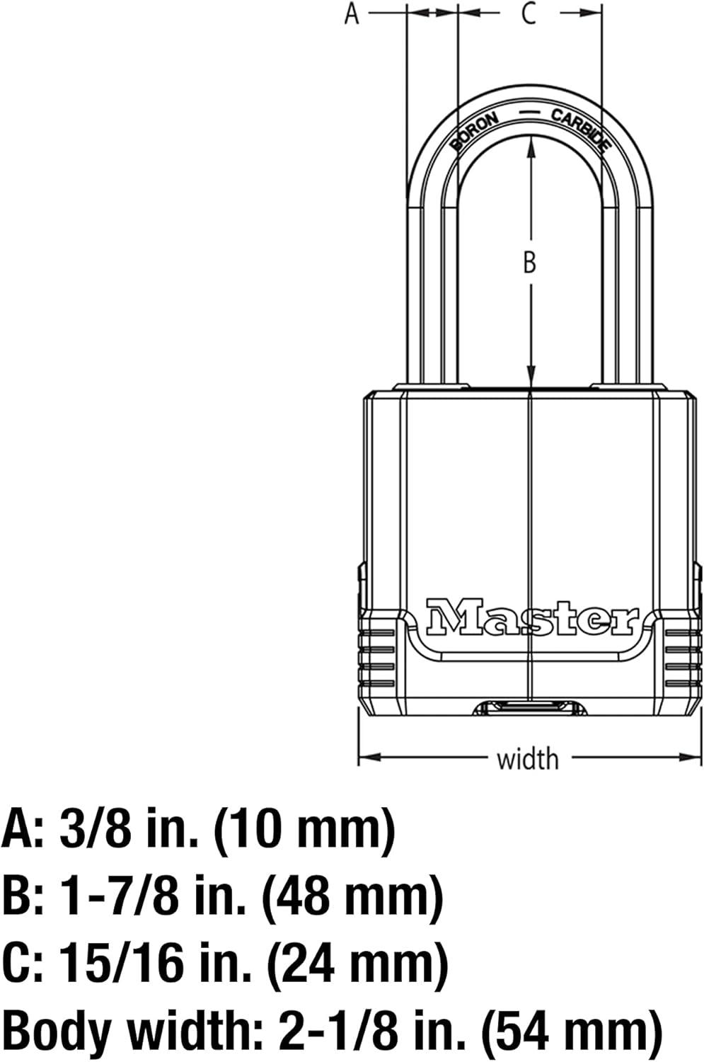 imageMaster Lock M515XTLH Magnum Heavy Duty Padlock with Key 2 Pack KeyedAlike2 Pack KeyedAlike
