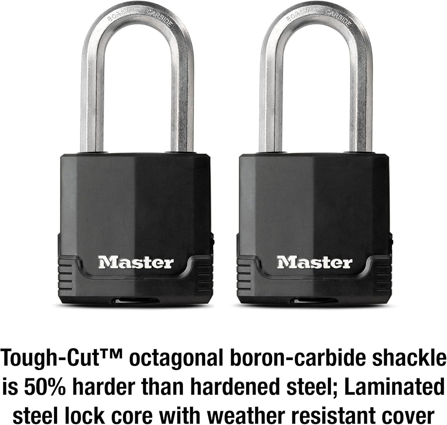 imageMaster Lock M515XTLH Magnum Heavy Duty Padlock with Key 2 Pack KeyedAlike2 Pack KeyedAlike