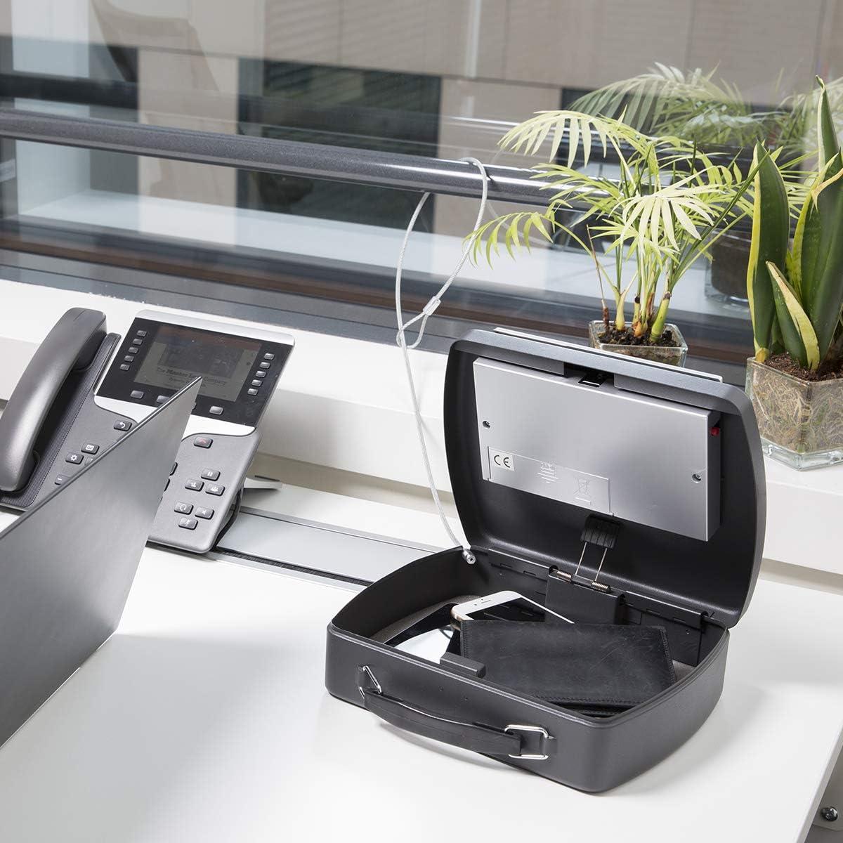 imageMaster Lock P008EML Compact Portable Safe Combination with Cable BlackGrey