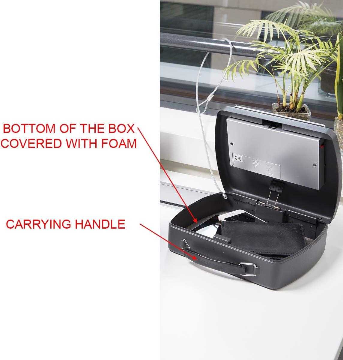 imageMaster Lock P008EML Compact Portable Safe Combination with Cable BlackGrey