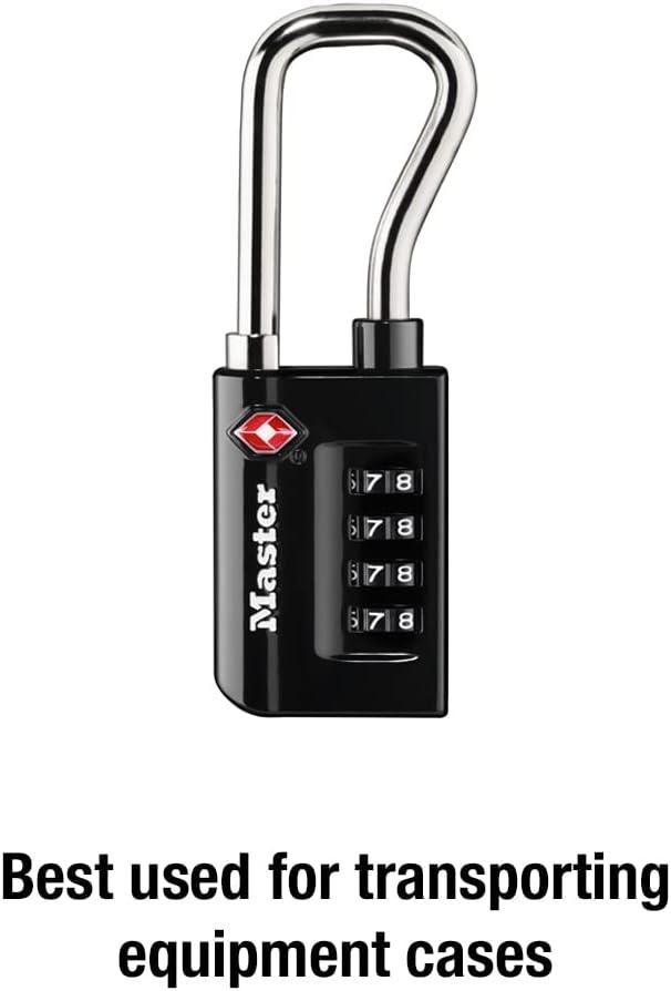 imageMaster Lock Padlock Set Your Own Combination TSA Accepted Luggage Lock 1516 in Wide 4696D Black1 Pack