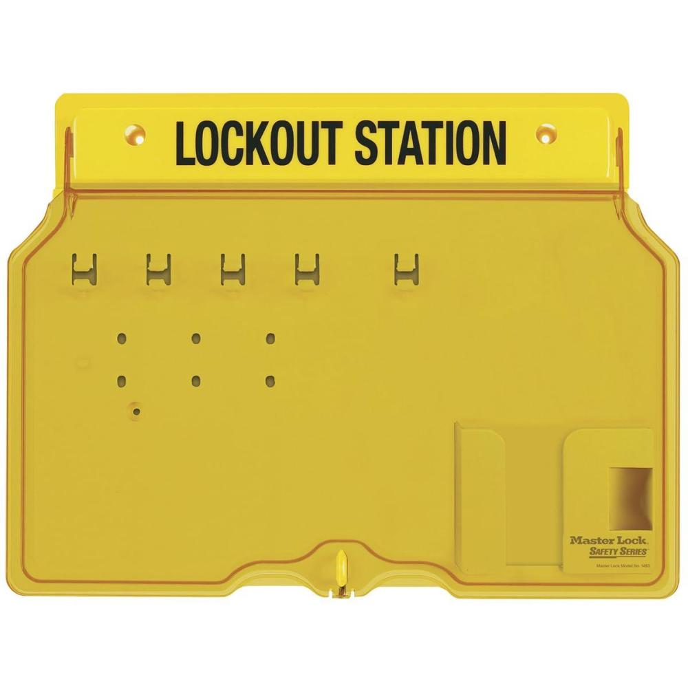 imageMaster Lock 1482B Lockout Tagout Padlock Station  YellowUnfilled