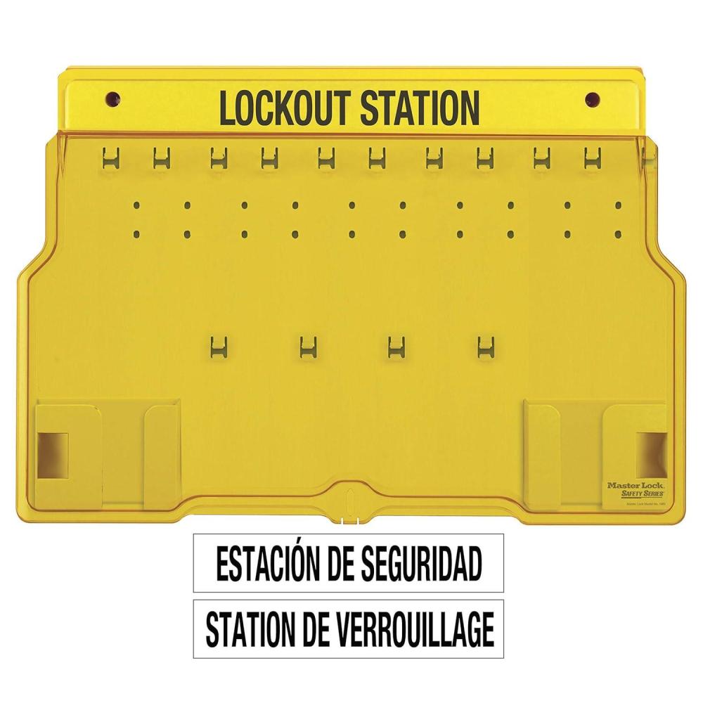 imageMaster Lock 1483BP410ES Lockout Tagout Padlock Station SpanishEnglishUnfilled