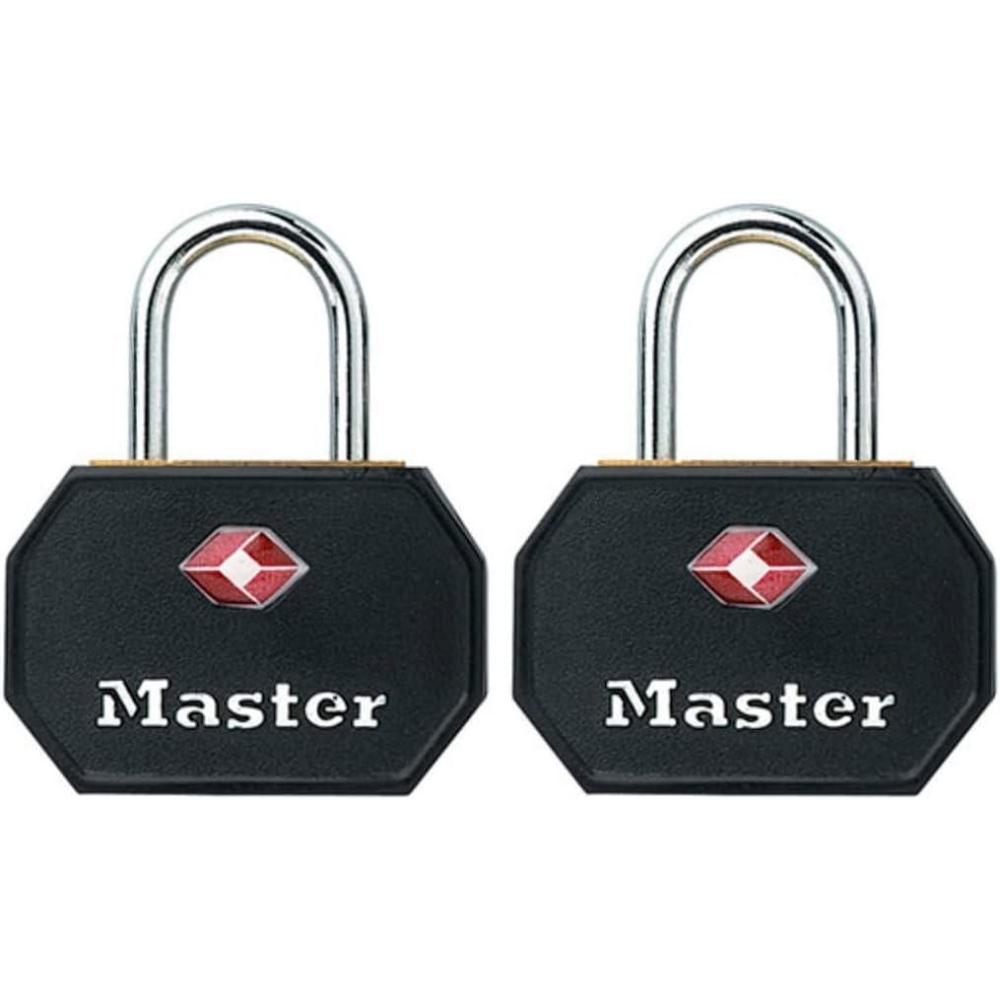 imageMaster Lock 4681TBLK TSA Approved Luggage Lock with Key 2 Pack Colors May Vary