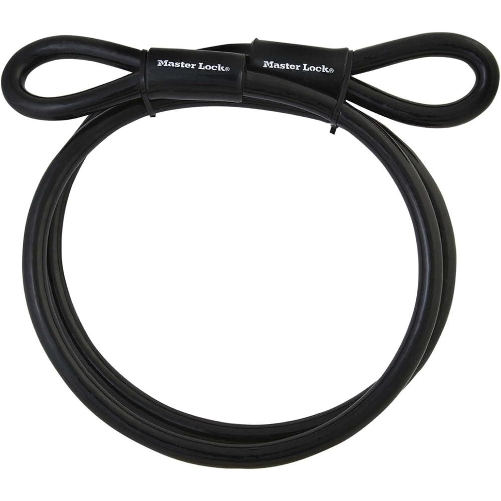 imageMaster Lock 72DPF Steel Cable with Looped Ends 15 ft Long 1 Pack Black15 ft cable