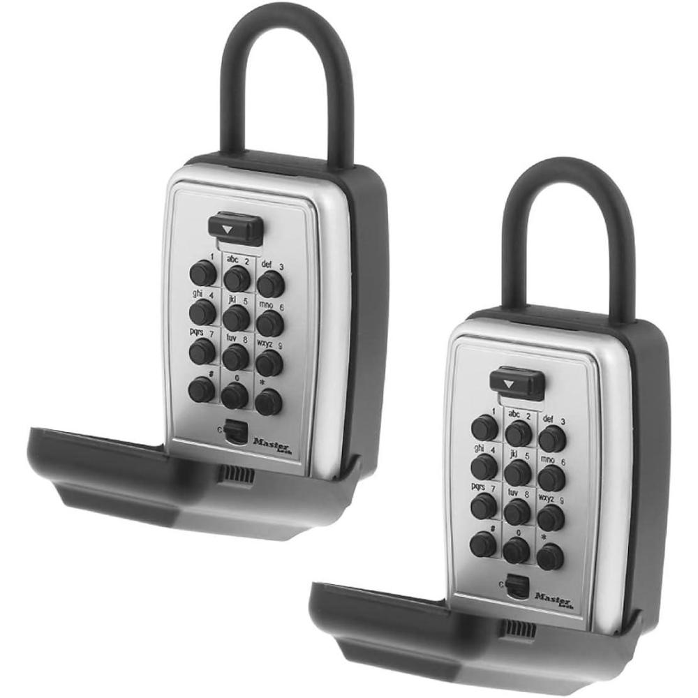 imageMaster Lock Black Key Lock Box Wall Mount with Push Buttons Key Safe for Realtors Landlords Property ampamp Managers to Share Combo with Tenants Clients ampamp Teams Holds 5 Keys 2 Pack 5422EC22 Pack