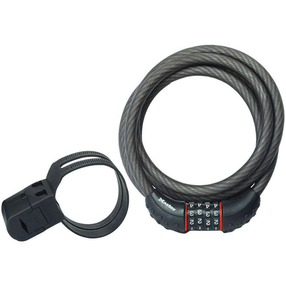 imageMaster Lock Cable Lock Set Your Own Combination Bike Lock 6 ft Long Black 8122D