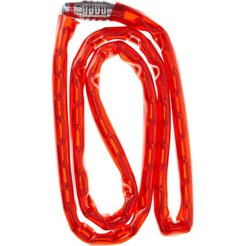 imageMaster Lock Chain Lock Standard Combination Bike Lock 4 ft Long Red 8147D