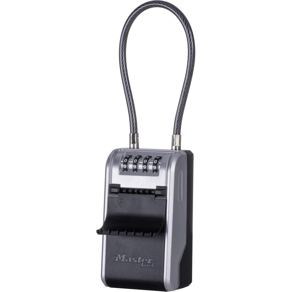 imageMaster Lock Key Lock Box Outdoor Lock Box for House Keys Portable Combination Lockbox Resettable Code 5400EC BlackBlack