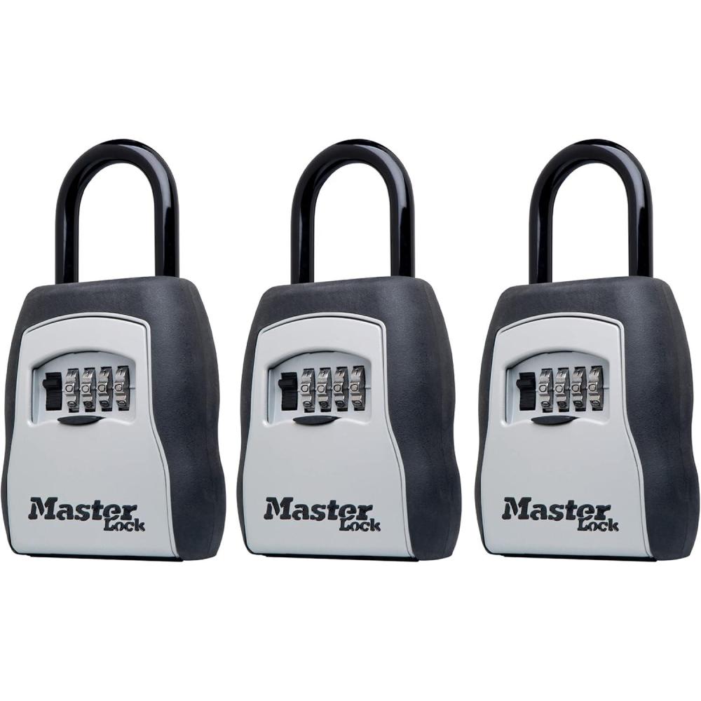 imageMaster Lock Key Lock Box with Code Outdoor Lock Box for Realtors Property Managers and Landlords Ideal for ShortTerm Rentals Key Safe Holds 5 Keys 3 Pack 5400EC3