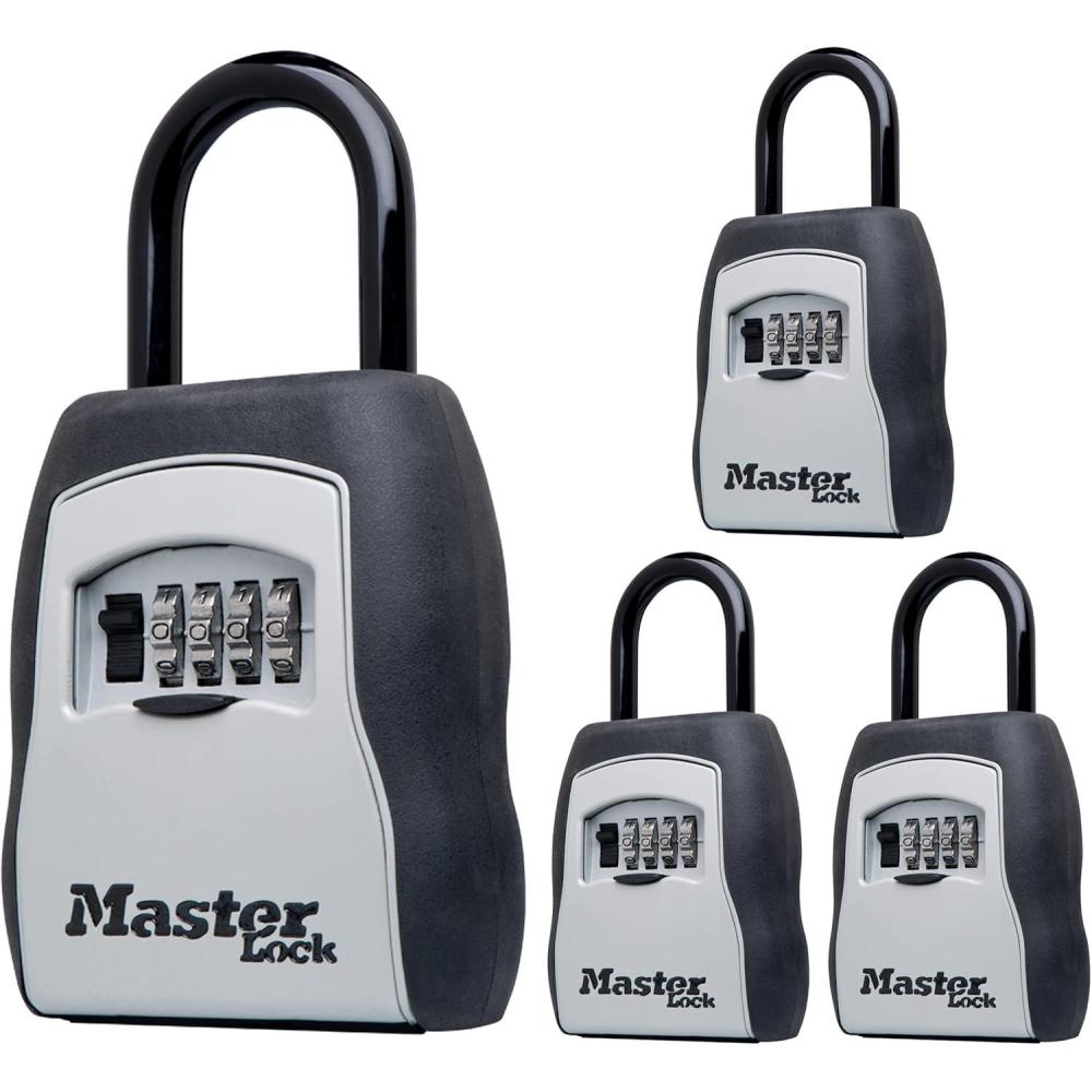 imageMaster Lock Key Lock Box with Code Outdoor Lock Box for Realtors Property Managers and Landlords Ideal for ShortTerm Rentals Key Safe Holds 5 Keys 4 Pack 5400EC4