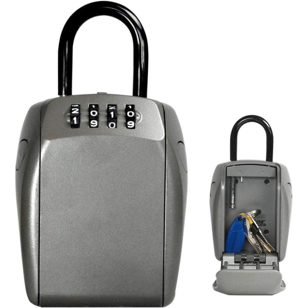 imageMaster Lock Lock Box Set Your Own Combination Portable Key Safe 234 in Wide 5406DBlack Grey5 Key Capacity