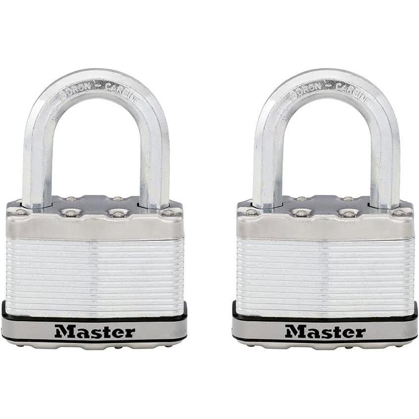 imageMaster Lock M15XTLF Magnum Heavy Duty Outdoor Padlock with Key 2 Pack KeyedAlike2 Pack  KeyedAlike