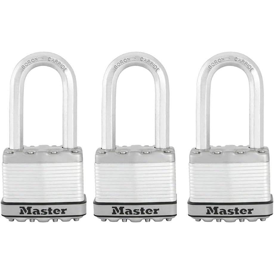 imageMaster Lock M1XTRILH Magnum Heavy Duty Padlock with Key 3 Pack KeyedAlike3 Pack  KeyedAlike