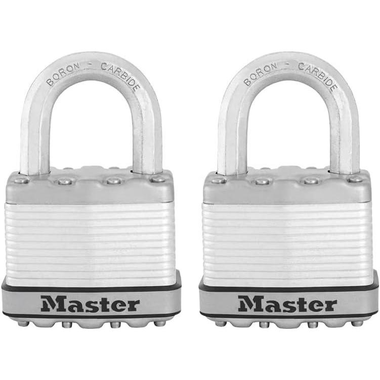 imageMaster Lock M5XT Magnum Heavy Duty Outdoor Padlock with Key 2 Pack KeyedAlike2 Pack KeyedAlike